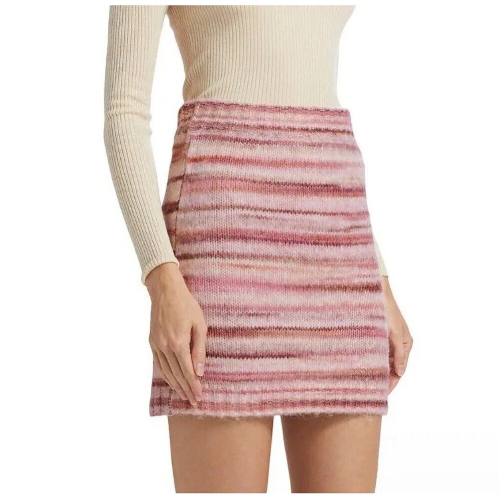 Splendid COLLECTION New Mini Skirt SMALL Acadia WOOL Blend Rib Knit Holly Multi